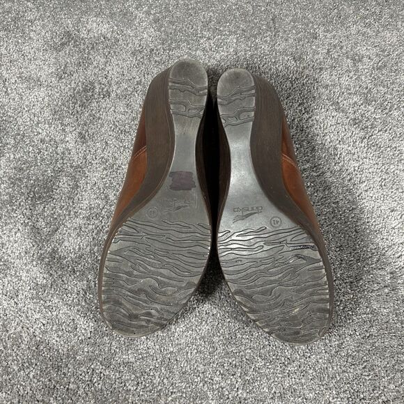 Dansko Rosaline Womens 41 Brown Leather Casual Wedge Heels Pump Slip On Shoes - Picture 9 of 10